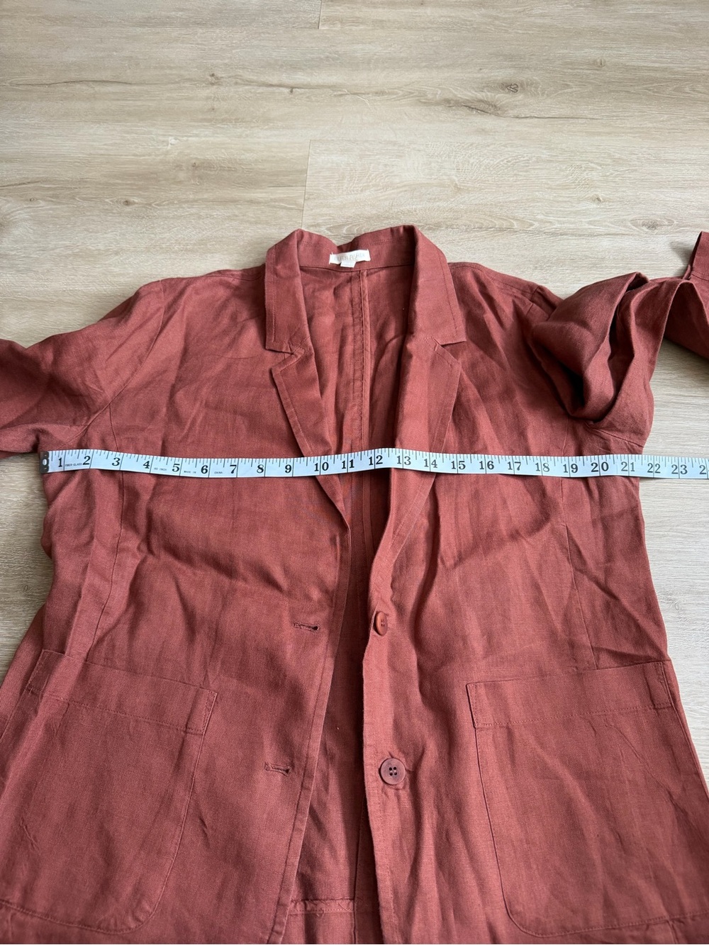 Eileen Fisher Organic Linen Blazer Cinnamon Brown Size M - Picture 4 of 9